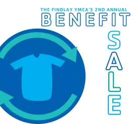 Image of recycle sign around tshirt with the text The Findlay YMCA's 2nd Annual Benefit Sale