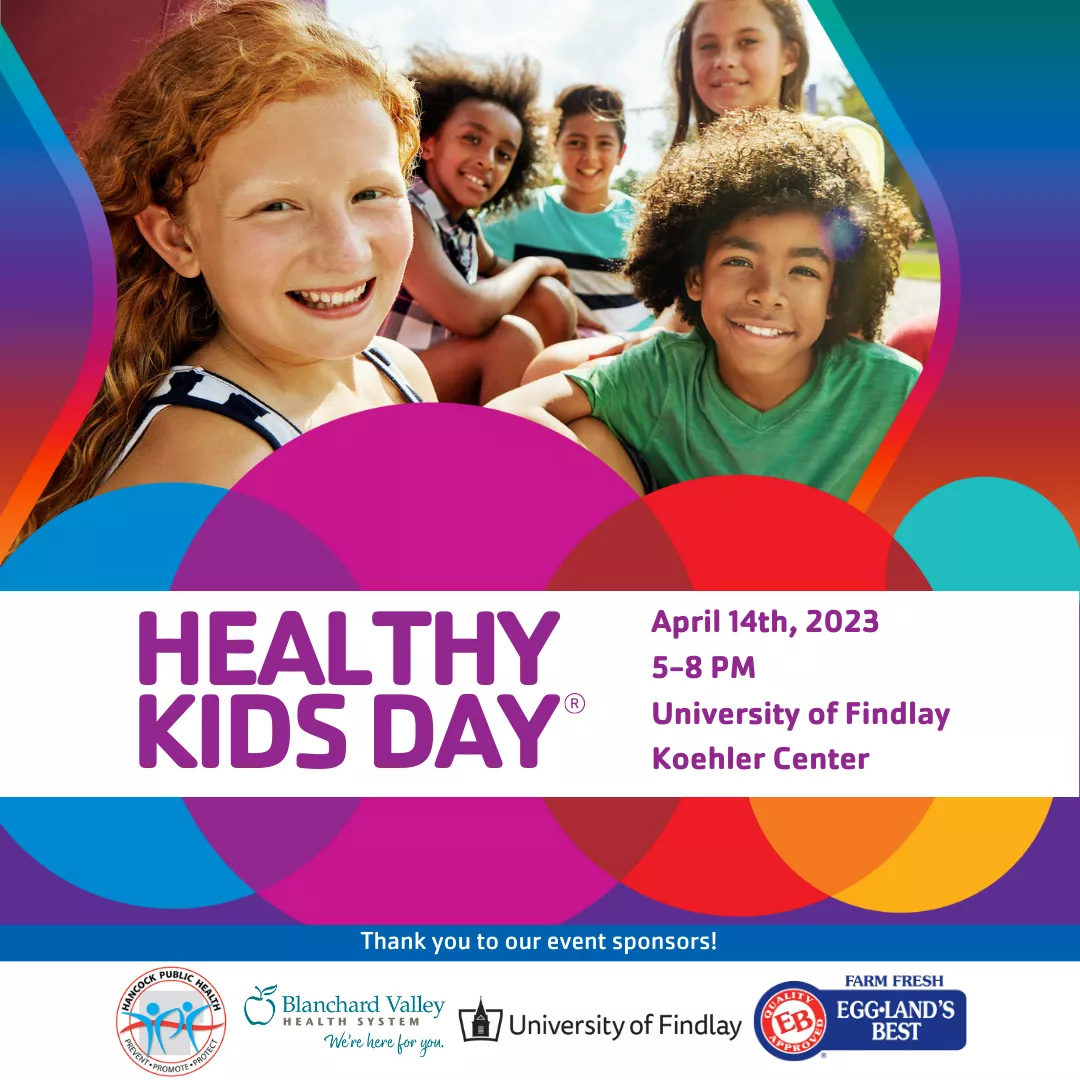 healthy kids day colorful event flyer