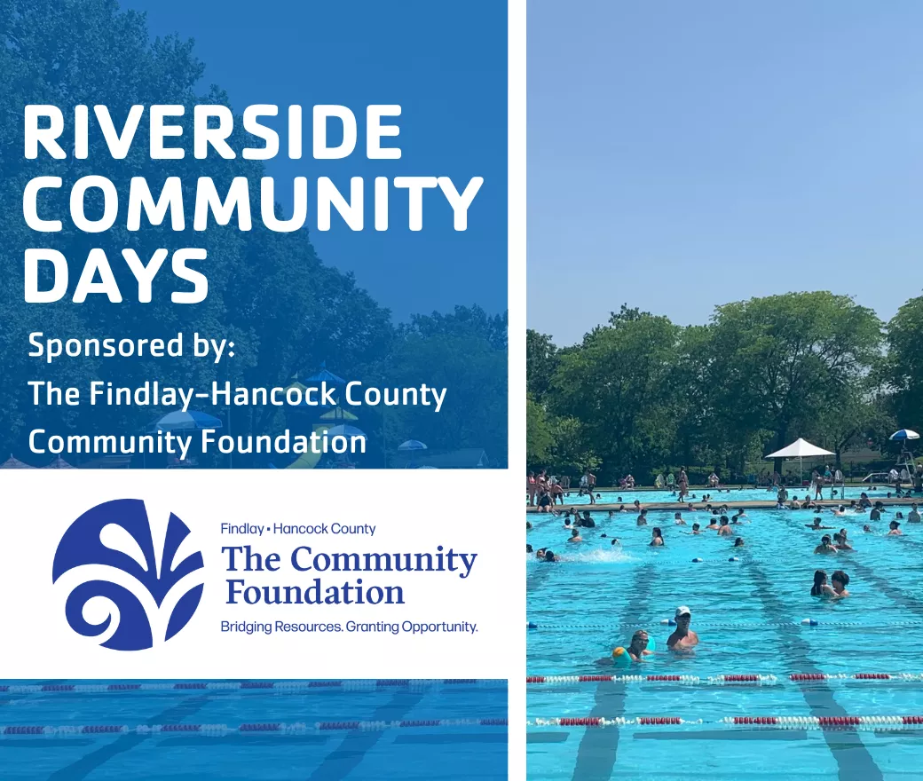 Riverside Community Days flyer with photo of Riverside Pool