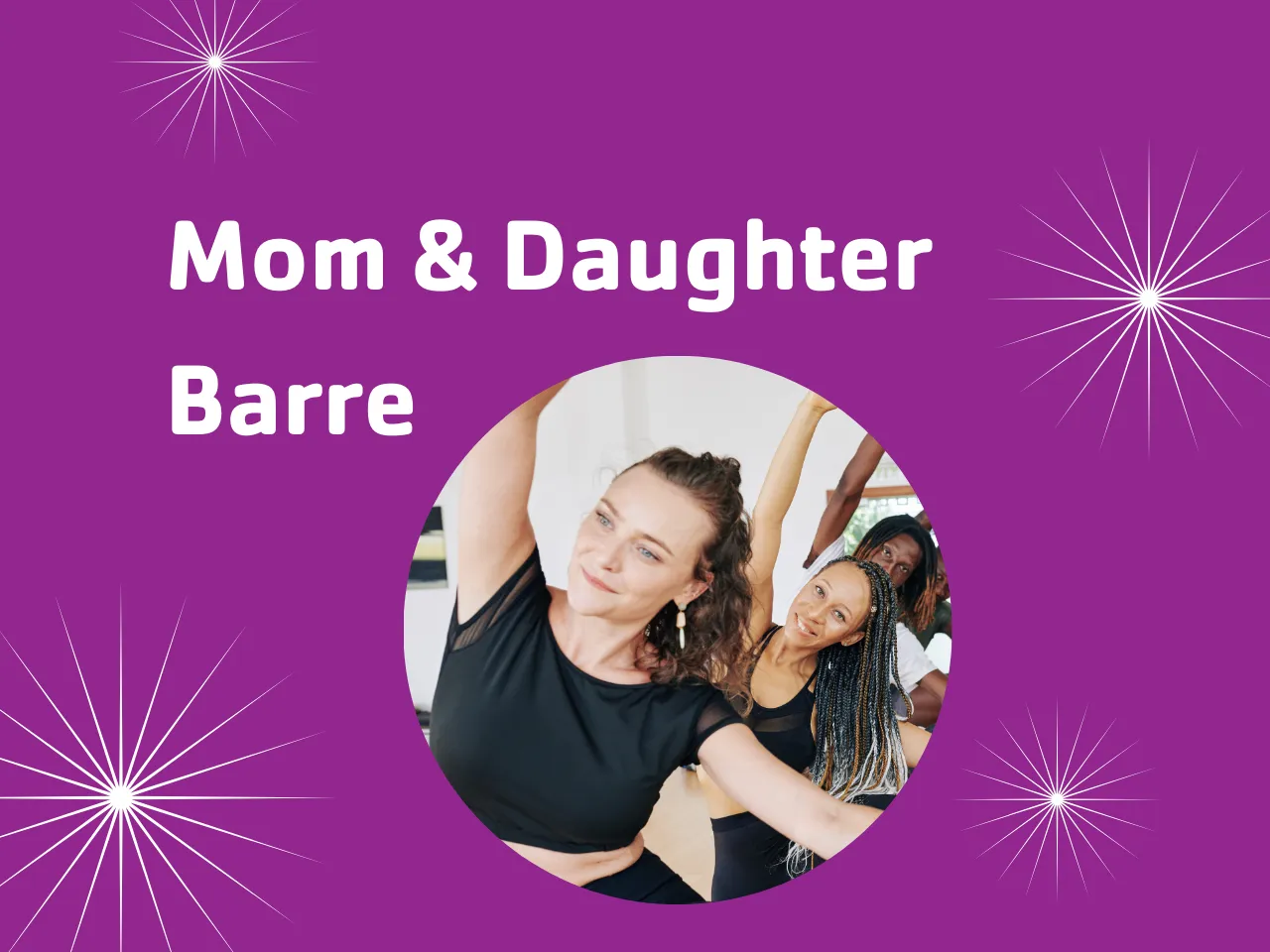 photo of women doing stretches at an exercise barre
