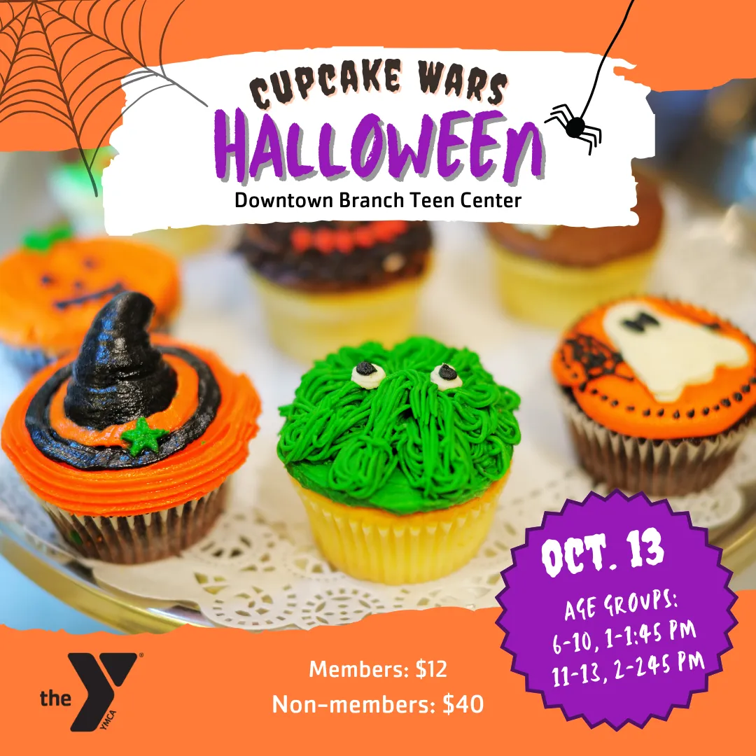 Halloween cupcakes graphic to publicize '24 Cupcake Wars.