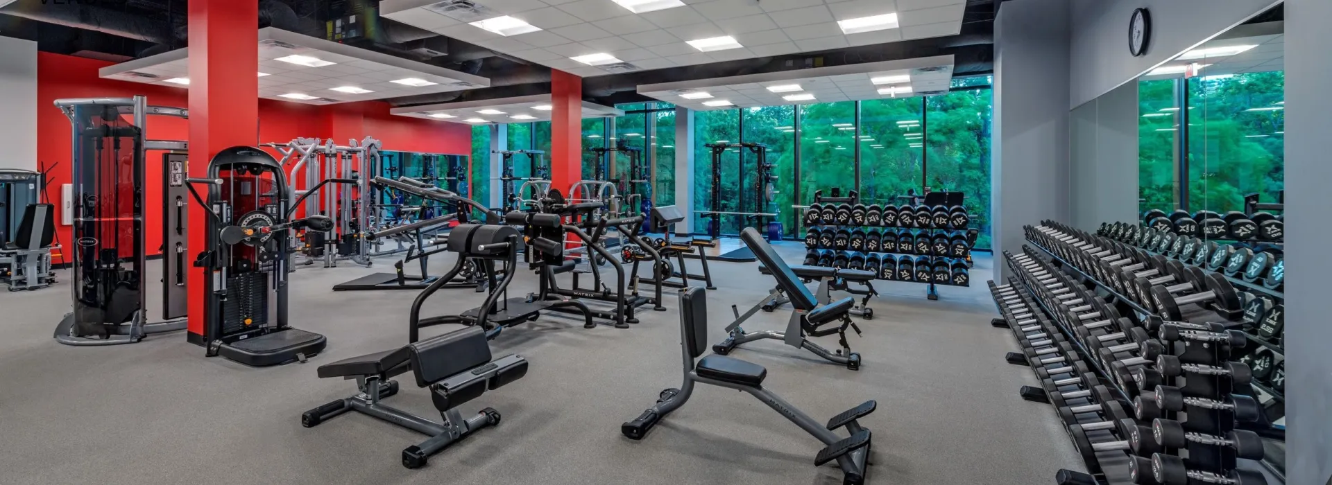 Downtown Branch free weight room rendering.