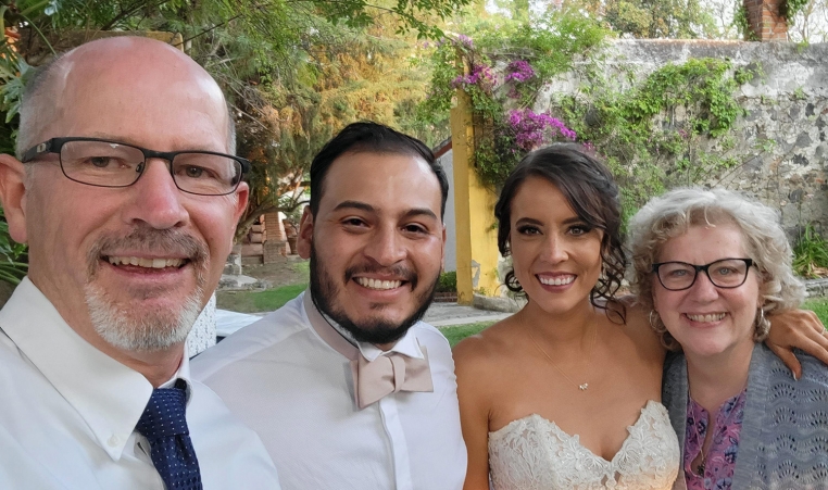 Bruce Osborn with wife & newly married Mendoza couple