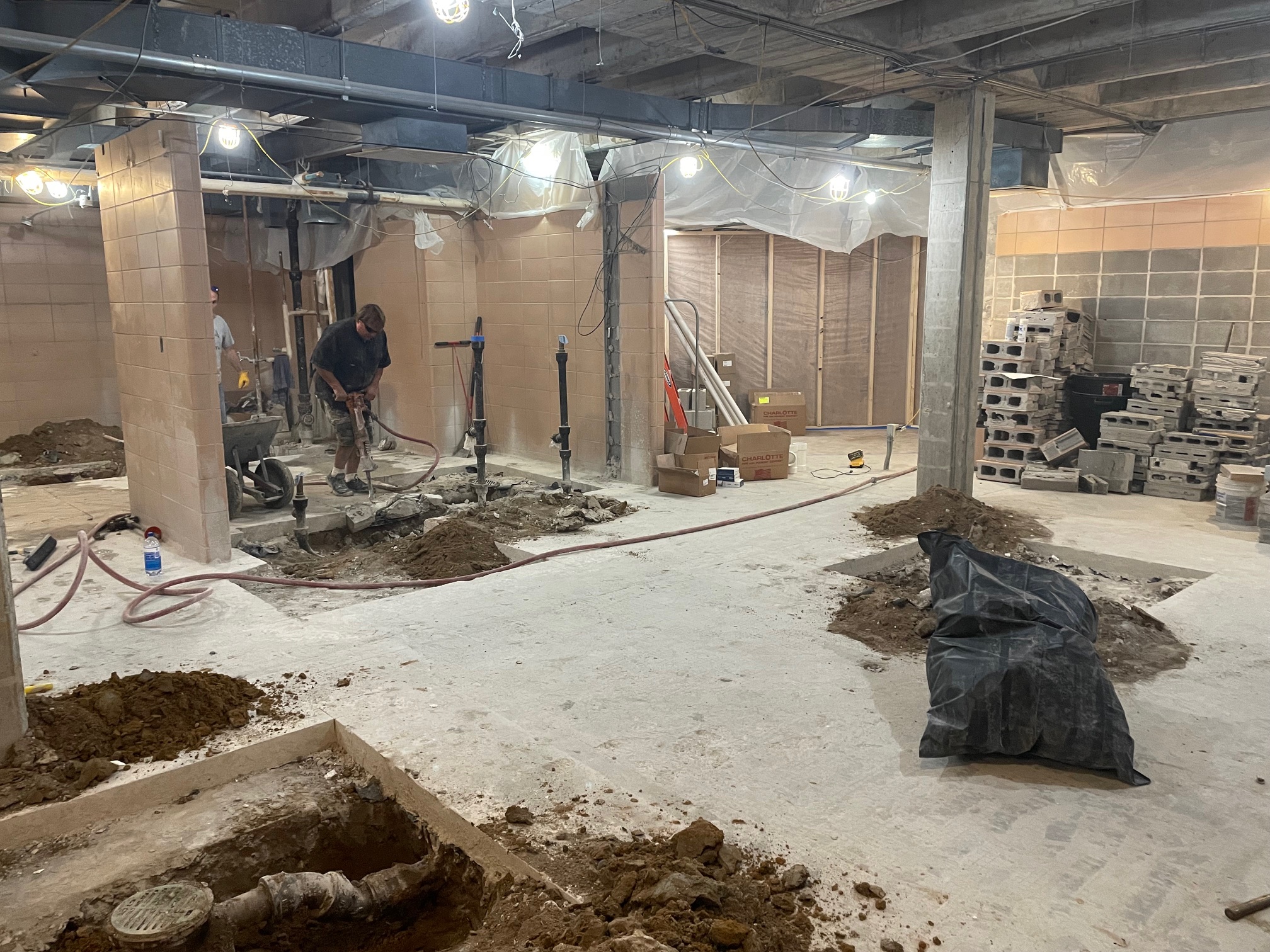 Locker room construction Hoerner YMCA