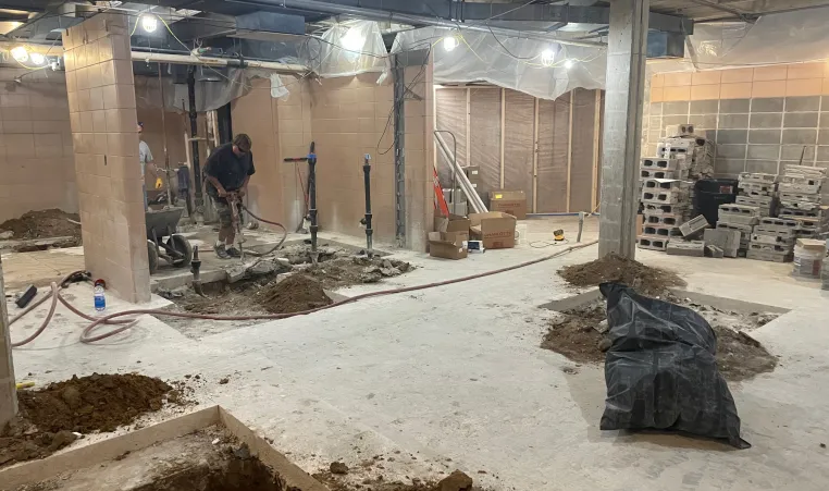 Locker room construction Hoerner YMCA