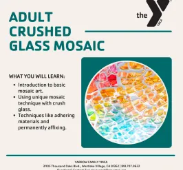 Flyer crushed glass mosaic
