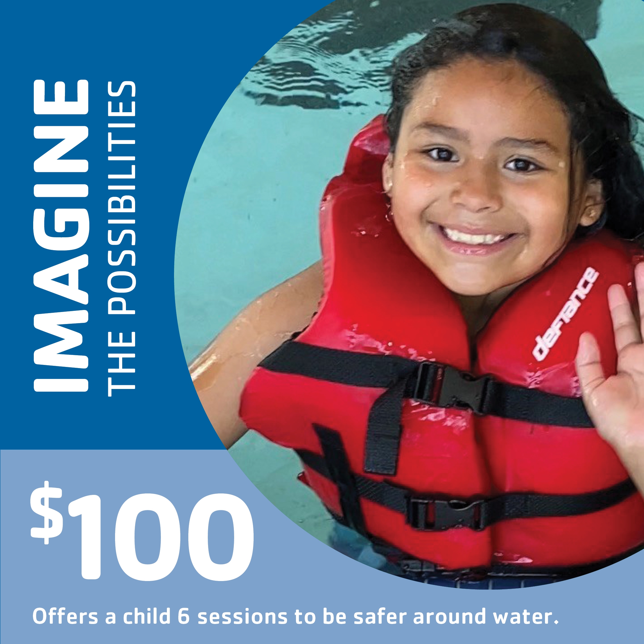 $100 offers a child 6 sessions to be safer around water