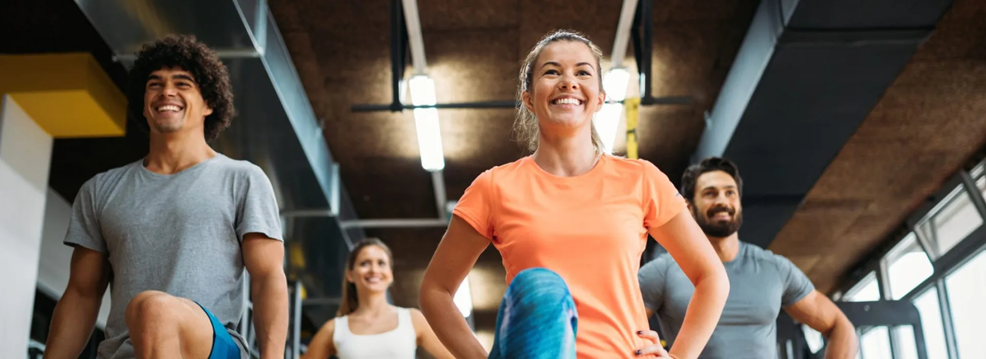 Happy Adults exercising