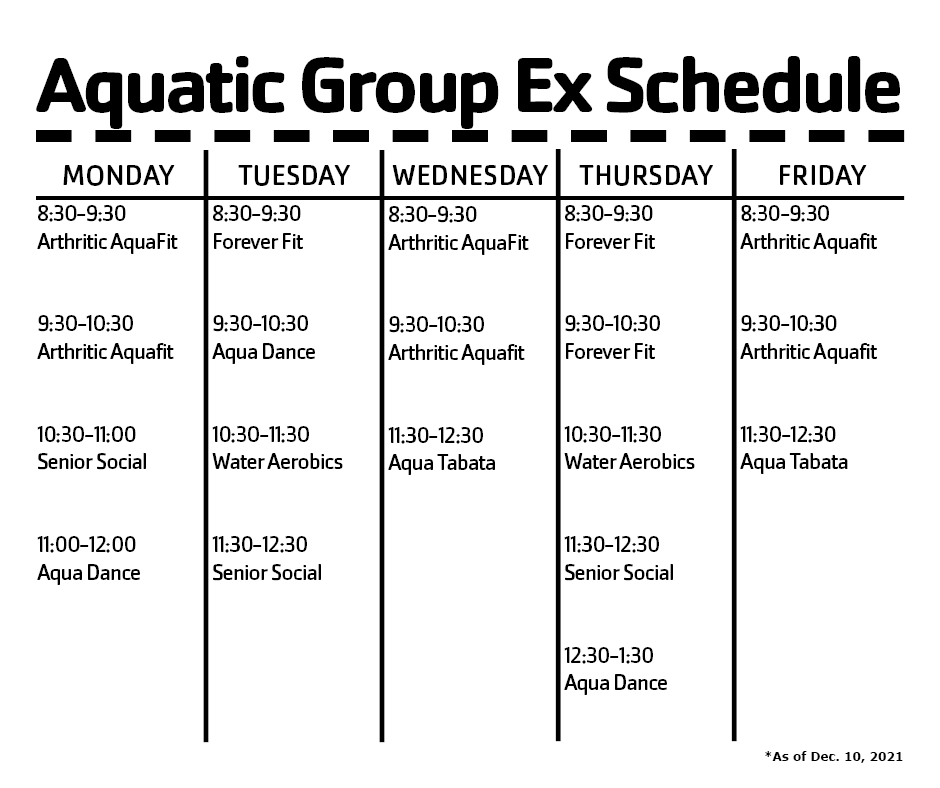 aquatic grou ex schedule