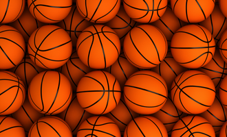 a close up of basketballs
