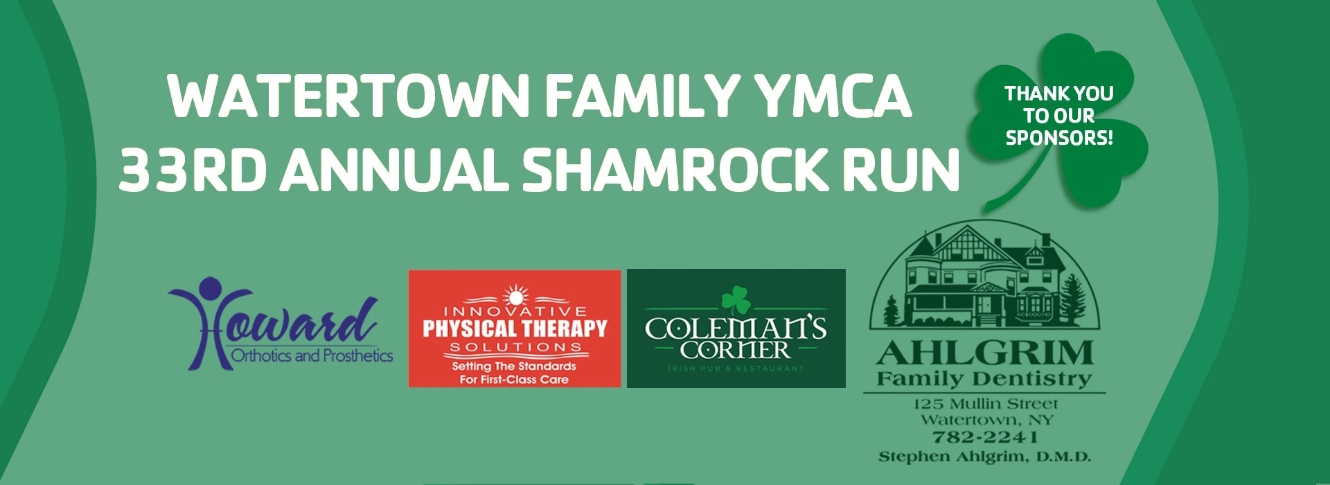 Shamrock Run Logo, Title and sponsor logos