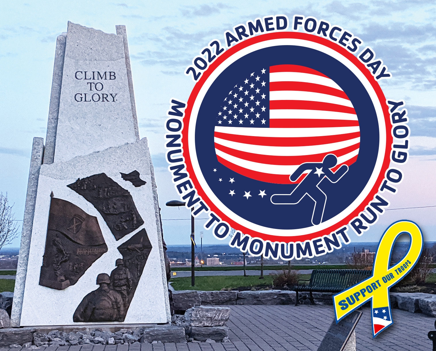 Monument to Monument run and image fo Honor the Mountain Monument