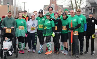 Group of Runners all in Green