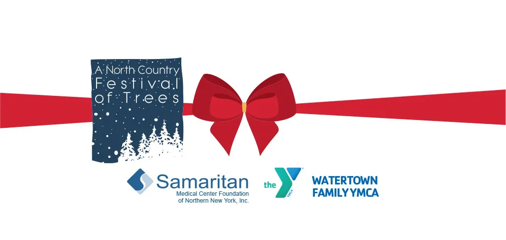 A north Country Festival of Trees, Samaritan, and YMCA logos