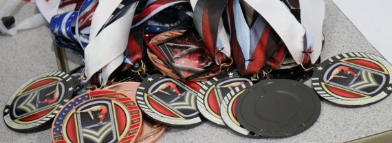 Collection of gymnastics medals