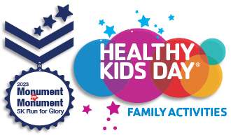 Monument to Monument 5K and Healthy Kids Day event logos