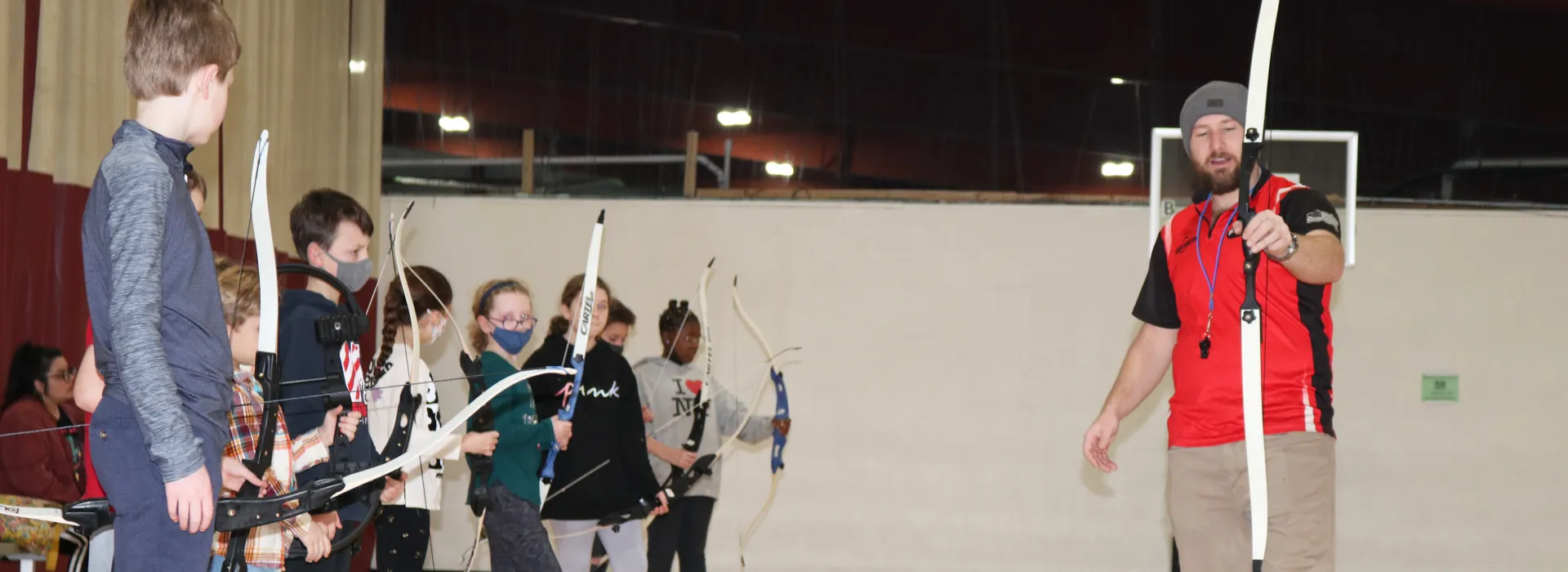 kids in an archery class