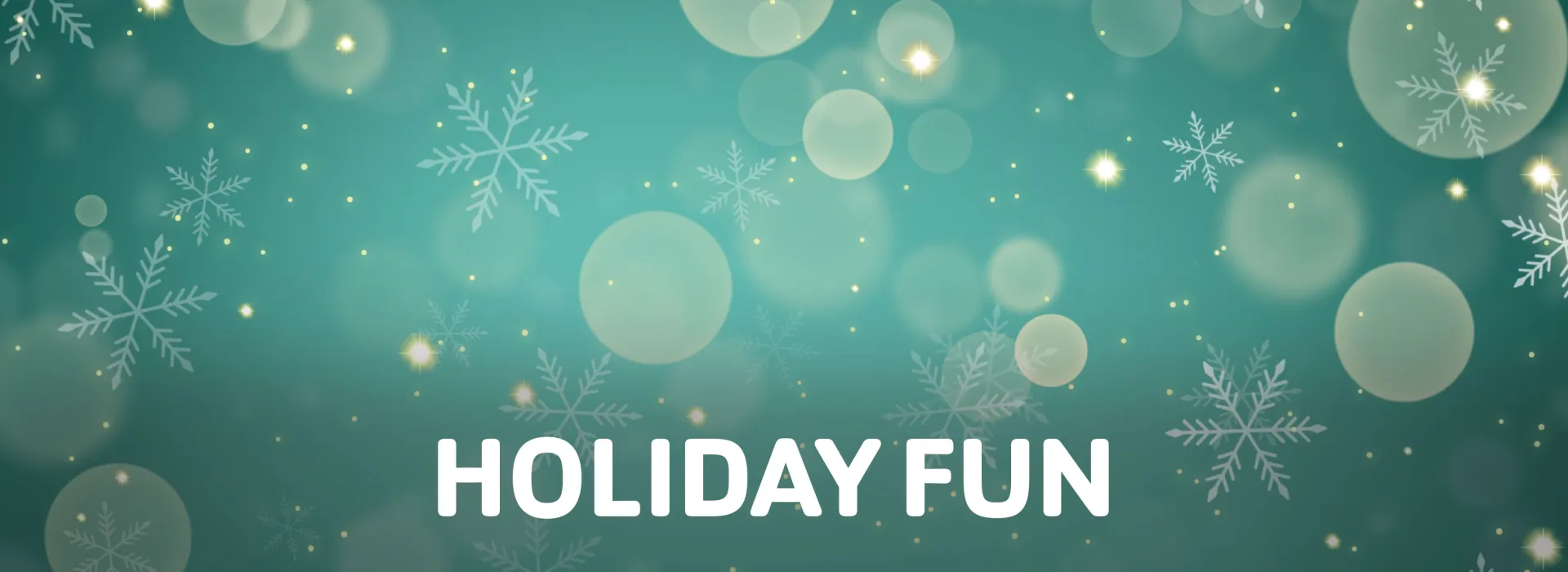 Green backgroound with snowflakes and lghts