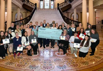 Group of nonprofit award winner representatives posing together