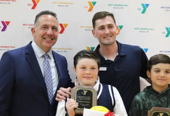 Jack Fucci with Josh Downes and youth award winners