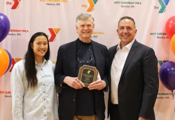 Staff receiving award at the West Suburban YMCA