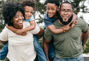 family posing together for a picture