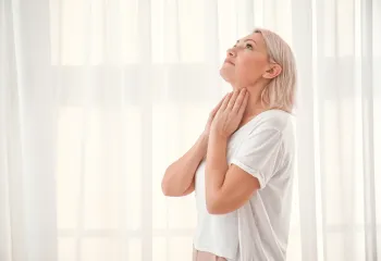 A woman looking up