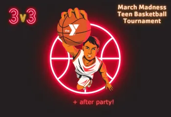 Graphic for March Madness Teen Basketball Tournament