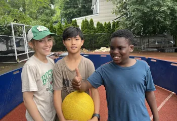 Camp Pikati campers having fun with Gaga Ball