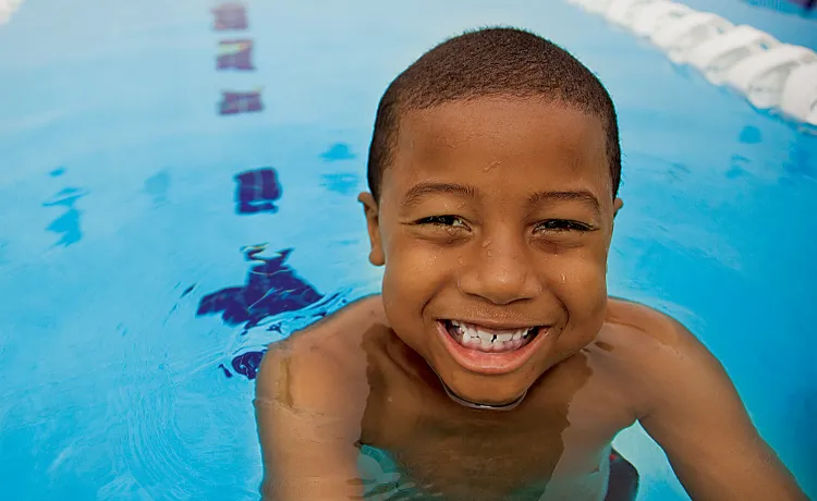 Youth in pool