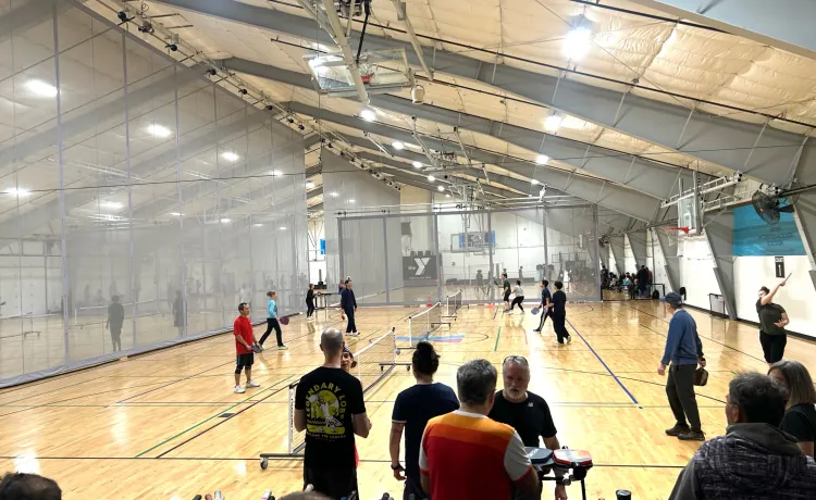 pickleball party at the Wells Ave Y