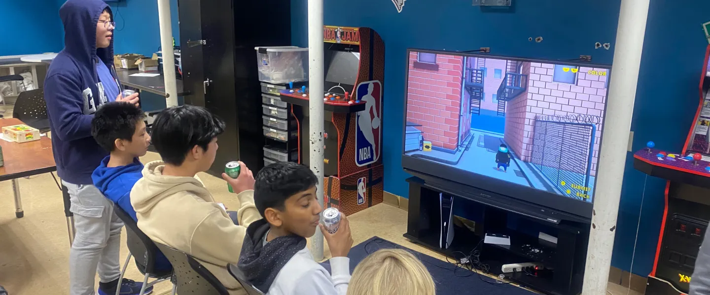teens playing video games at Church St Teen Center