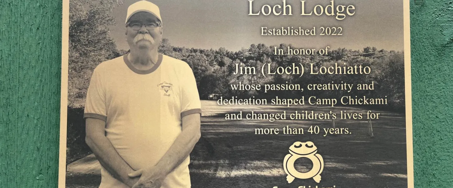 Loch Lodge plaque at Camp Chickami