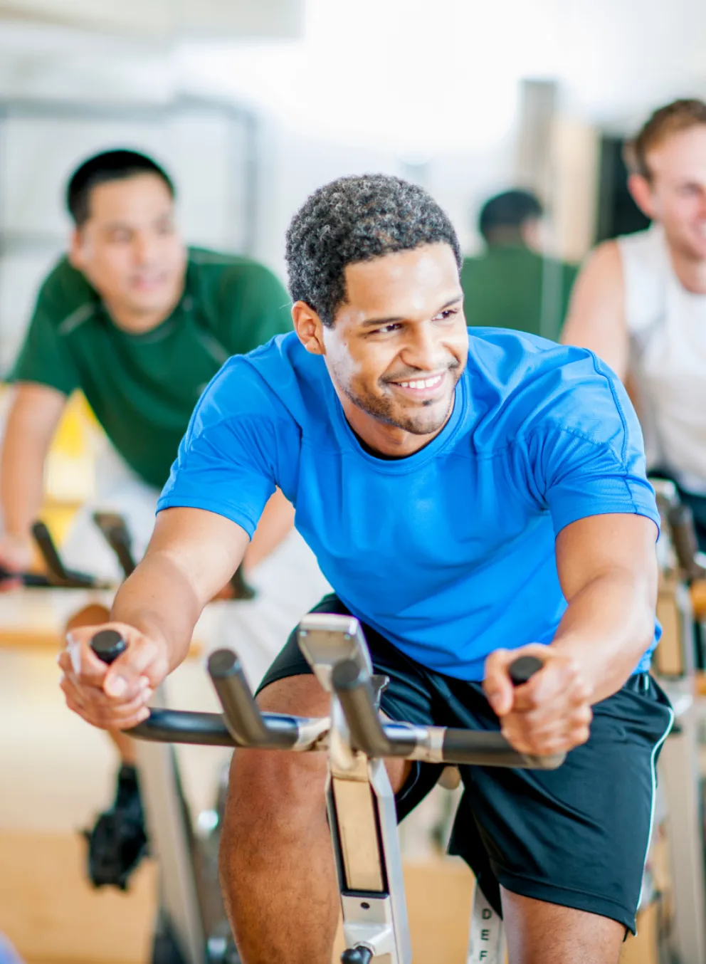 Spin class participants riding in the Ride & Run program at the Y