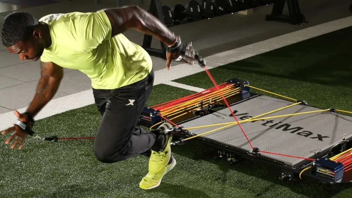 Man sprinting on Vertimax machine