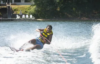 CFAD camper water skiing