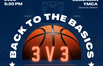 Graphic with June 13 date for 3v3 basketball tournament