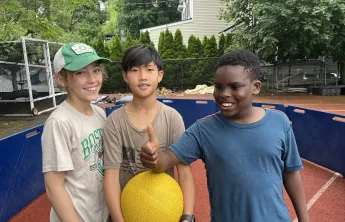 Camp Pikati campers having fun with Gaga Ball