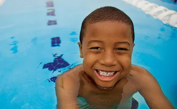 Youth in pool