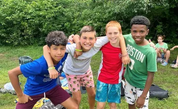 group of boys posing at Camp Chickami