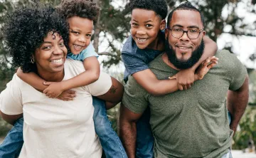 family posing together for a picture