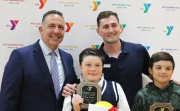 Jack Fucci with Josh Downes and youth award winners