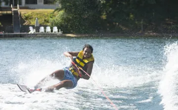 CFAD camper water skiing