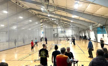 pickleball party at the Wells Ave Y