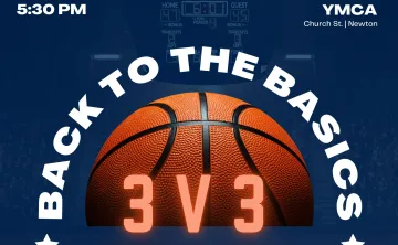 Graphic with June 13 date for 3v3 basketball tournament