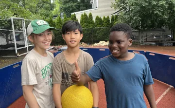 Camp Pikati campers having fun with Gaga Ball