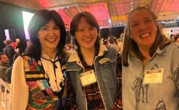 Photo of Joyce Kulhawik, Emmy award–winning journalist and Gala Emcee; Clance Streb, WSYMCA CFAD Counselor; Julie Buschini at WSYMCA Annual Gala 2025