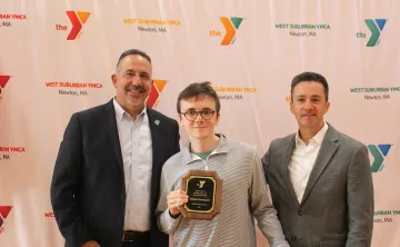 WSYMCA Annual Meeting & Awards photo with Jack Fucci, Nathan, and Aaron Goldman