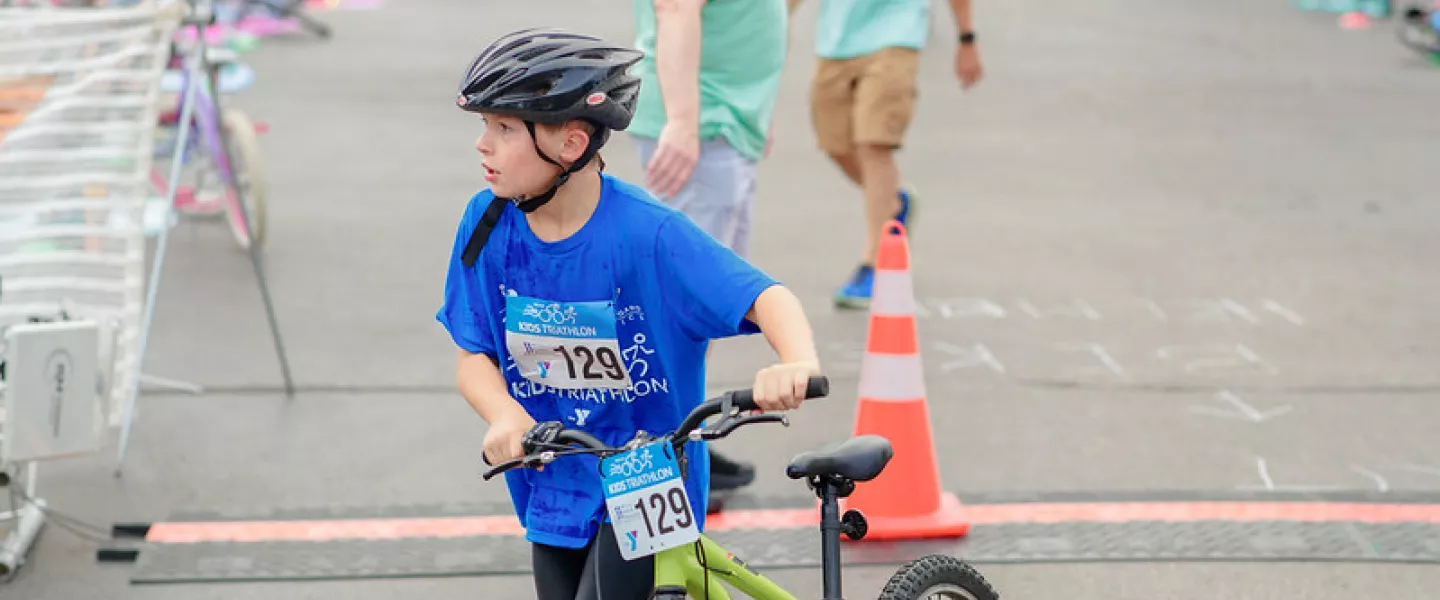 Triathlete on Bike