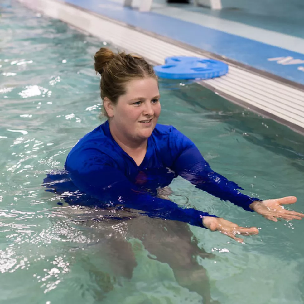 Keely conducts swim lessons at the C.M. Gatton Beaumont YMCA